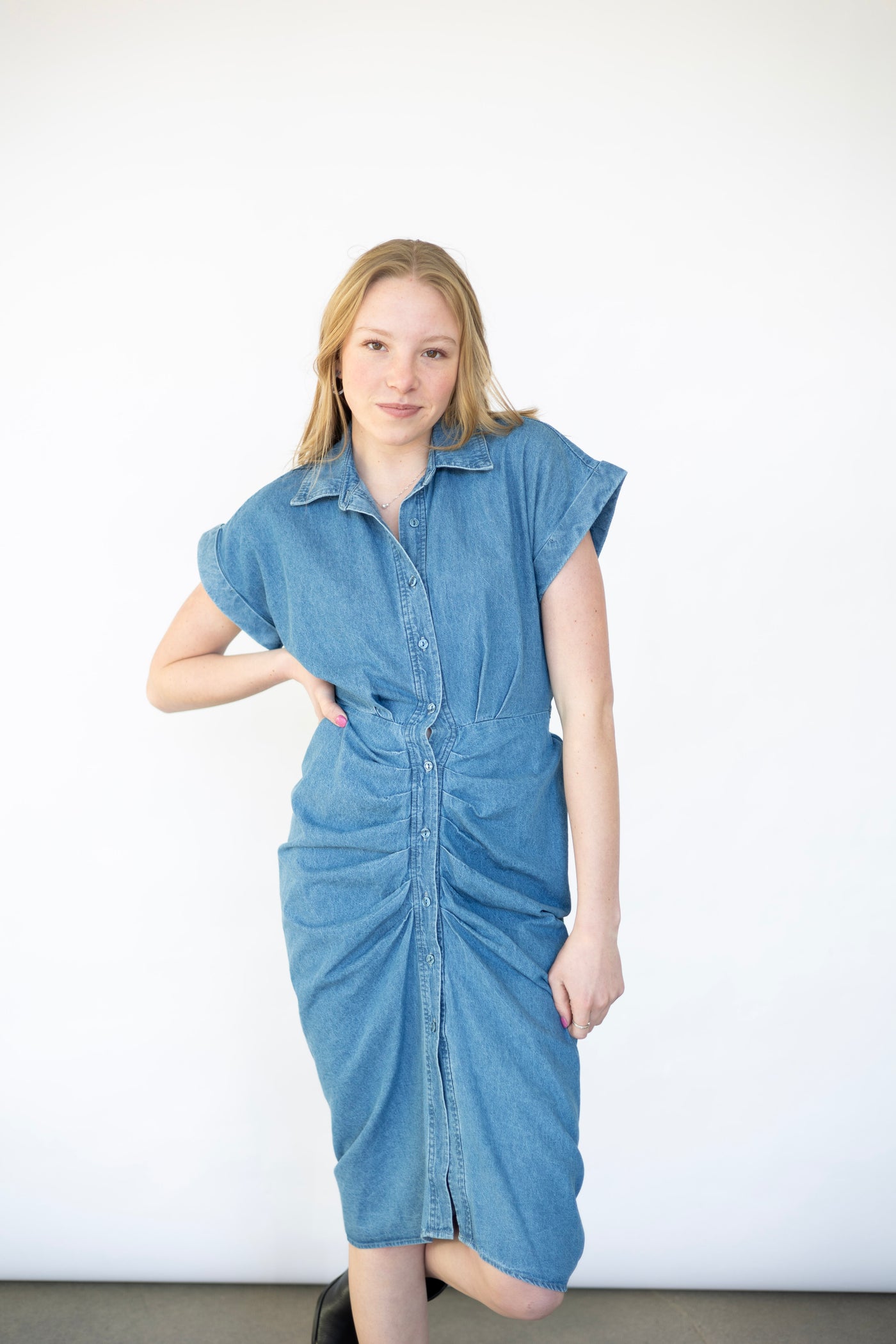 Long denim dress