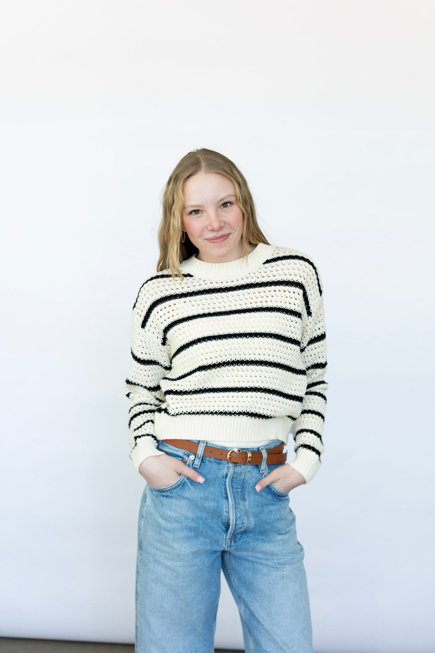 Open knit spring sweater