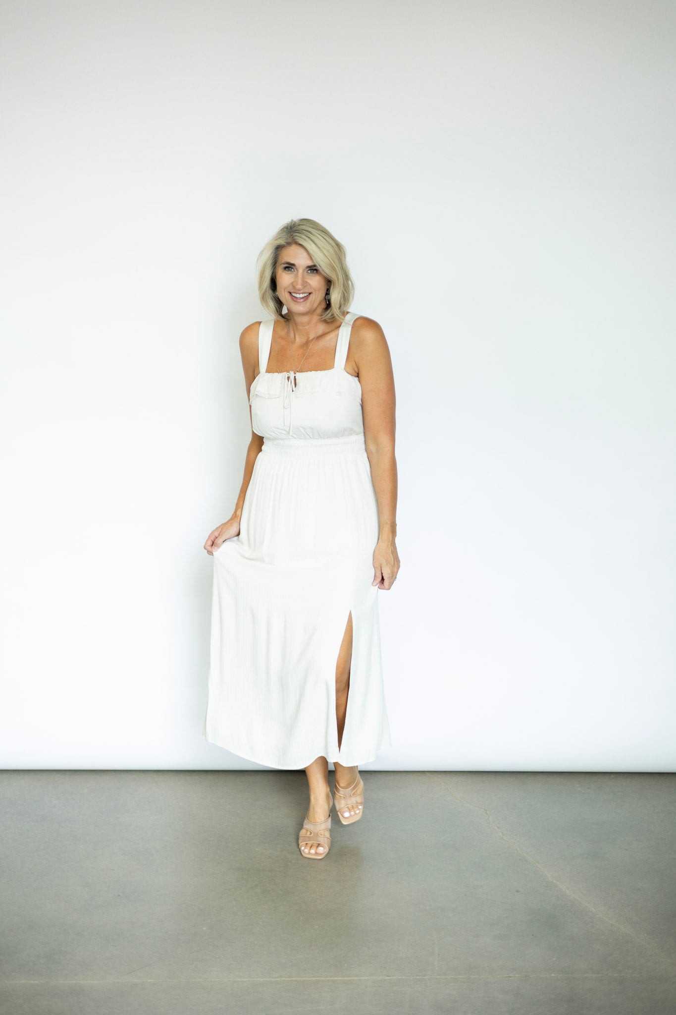 Elegant long white dress