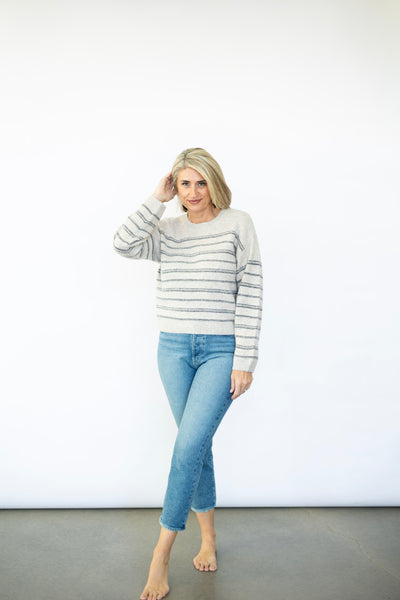 Open Windows Striped Pullover Sweater