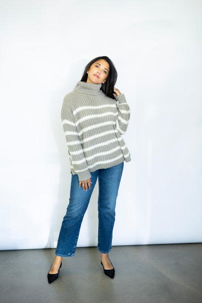 Aki Turtleneck Striped Sweater