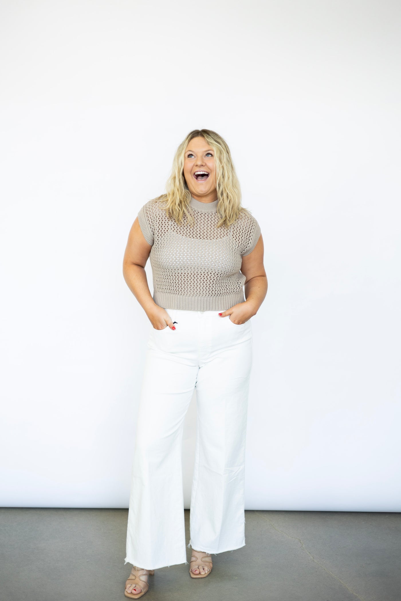 Women's open knit top