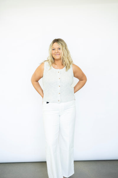 Women's knitted button down vest