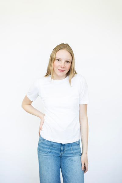 Women's white fitted tee
