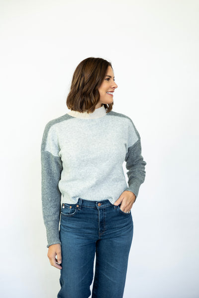 Victoria Color Block Funnel Neck Sweater