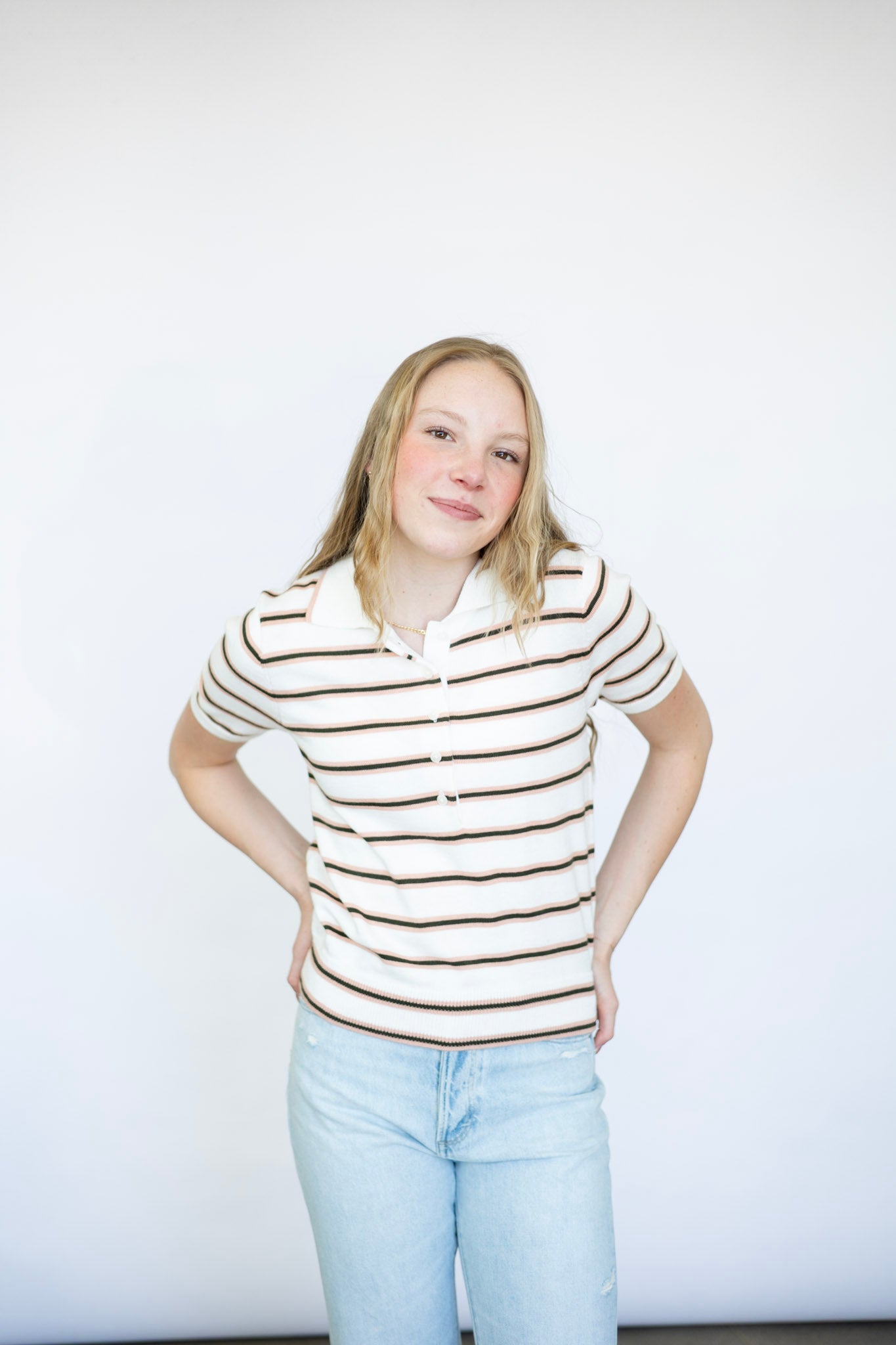 Faustine Button Neck Polo