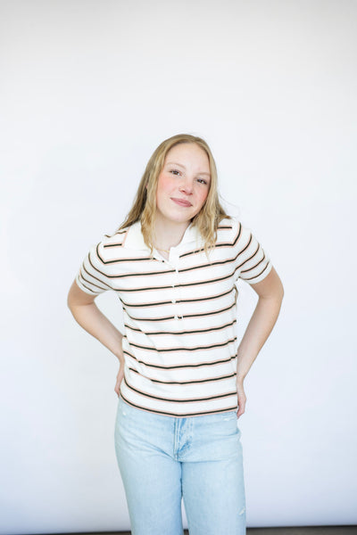 Faustine Button Neck Polo