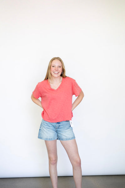 Charlie V-Neck S/S Boyfriend Tee