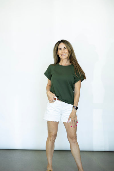 Thick green tee shirt for women