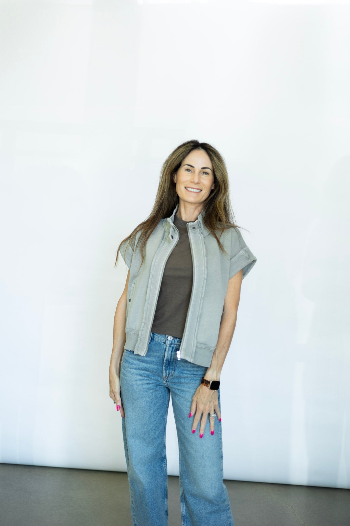 Short sleeve zip up vintage jacket