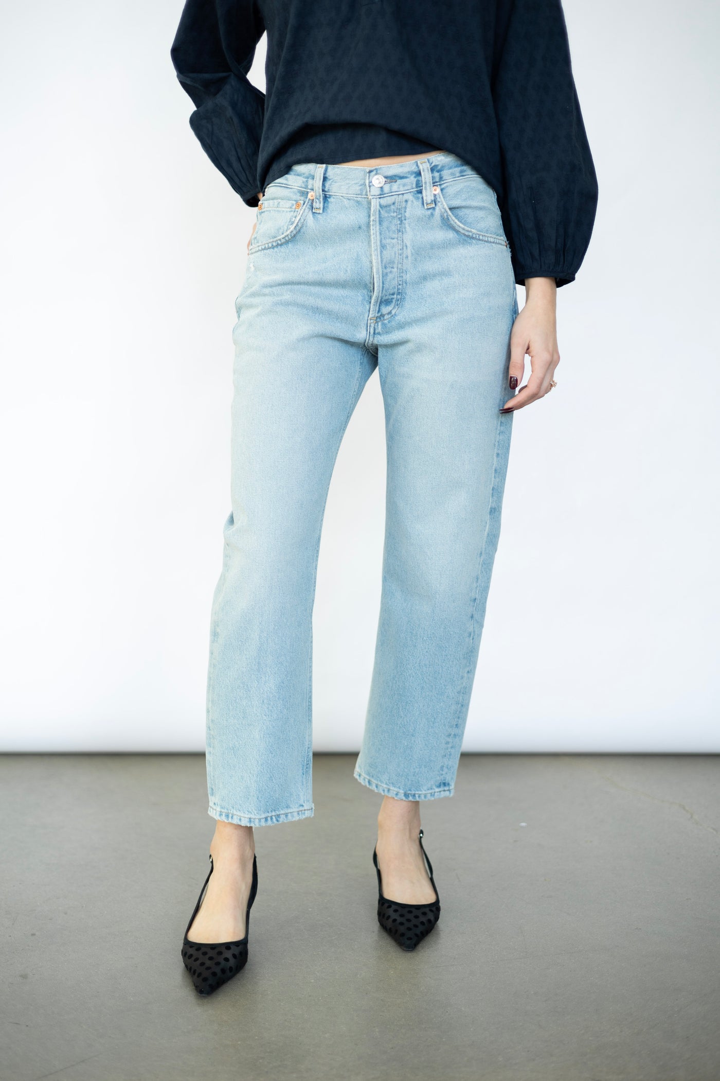 Light wash boyfriend jeans