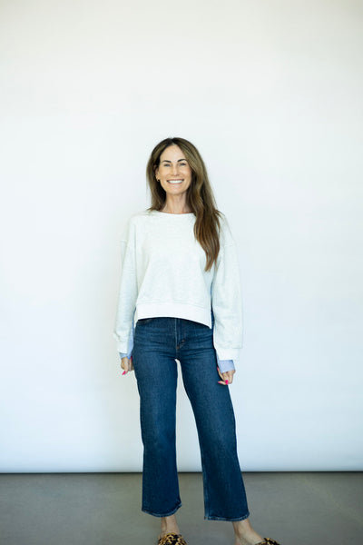 Mixed media top for women