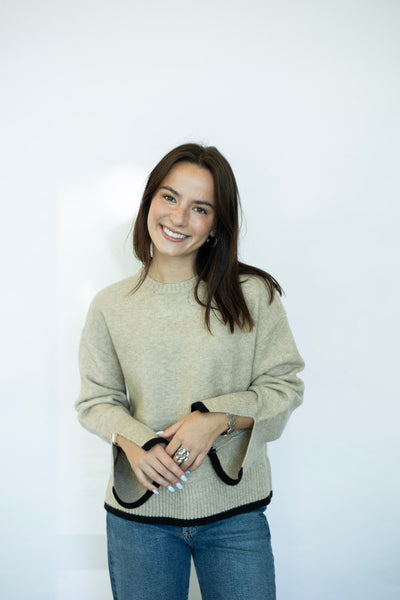 Contrast trim sweater