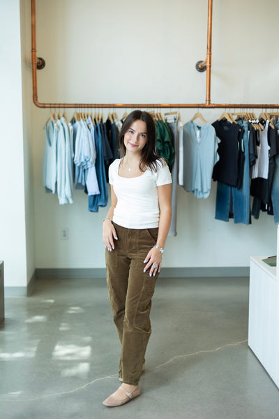 Women's corduroy cargo pants