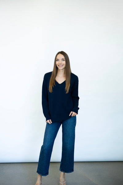Navy blue, oversized sweater