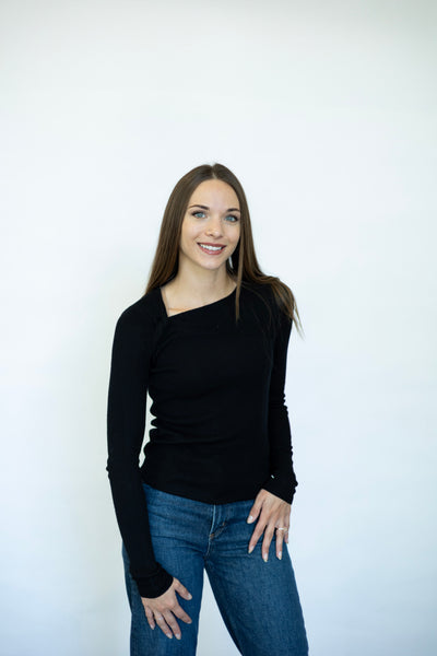 Long sleeve asymmetrical top