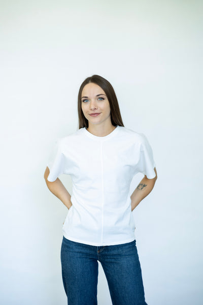 Women's elevated basic white tee