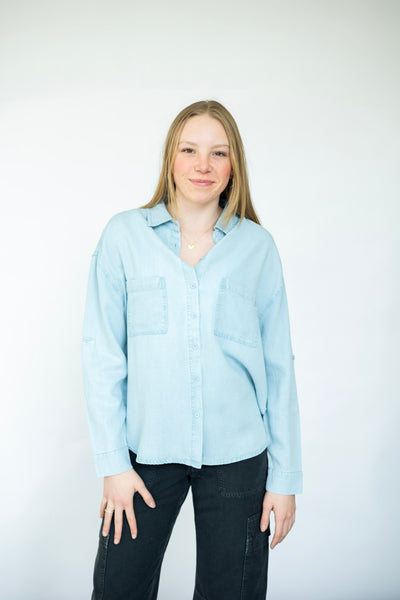 Classic women's denim button down