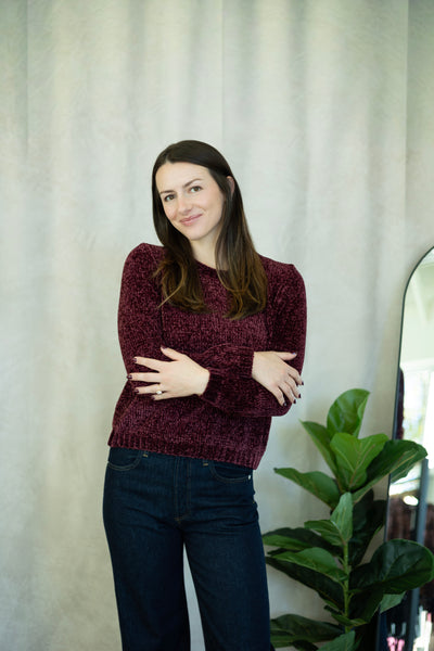 Fuzzy burgundy sweater 