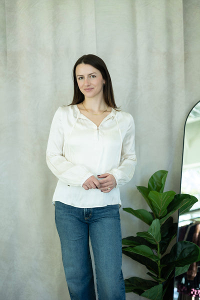 White, long sleeve blouse