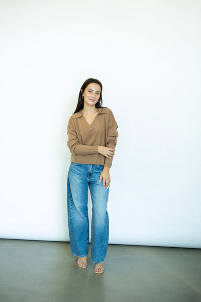 Casual collared light sweater