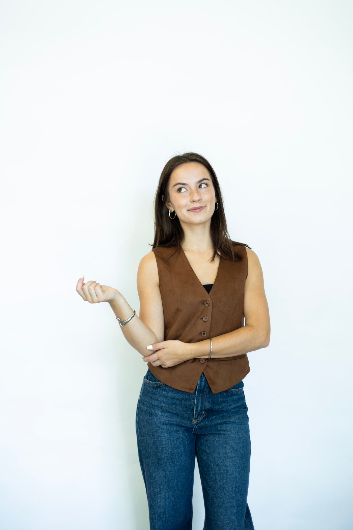 Suede vest for women