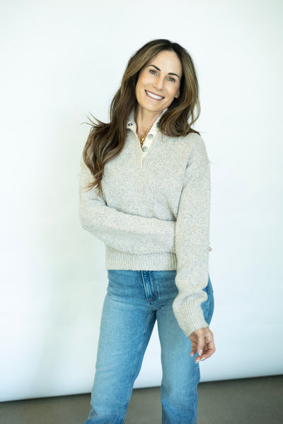 Light pink ski sweater for women
