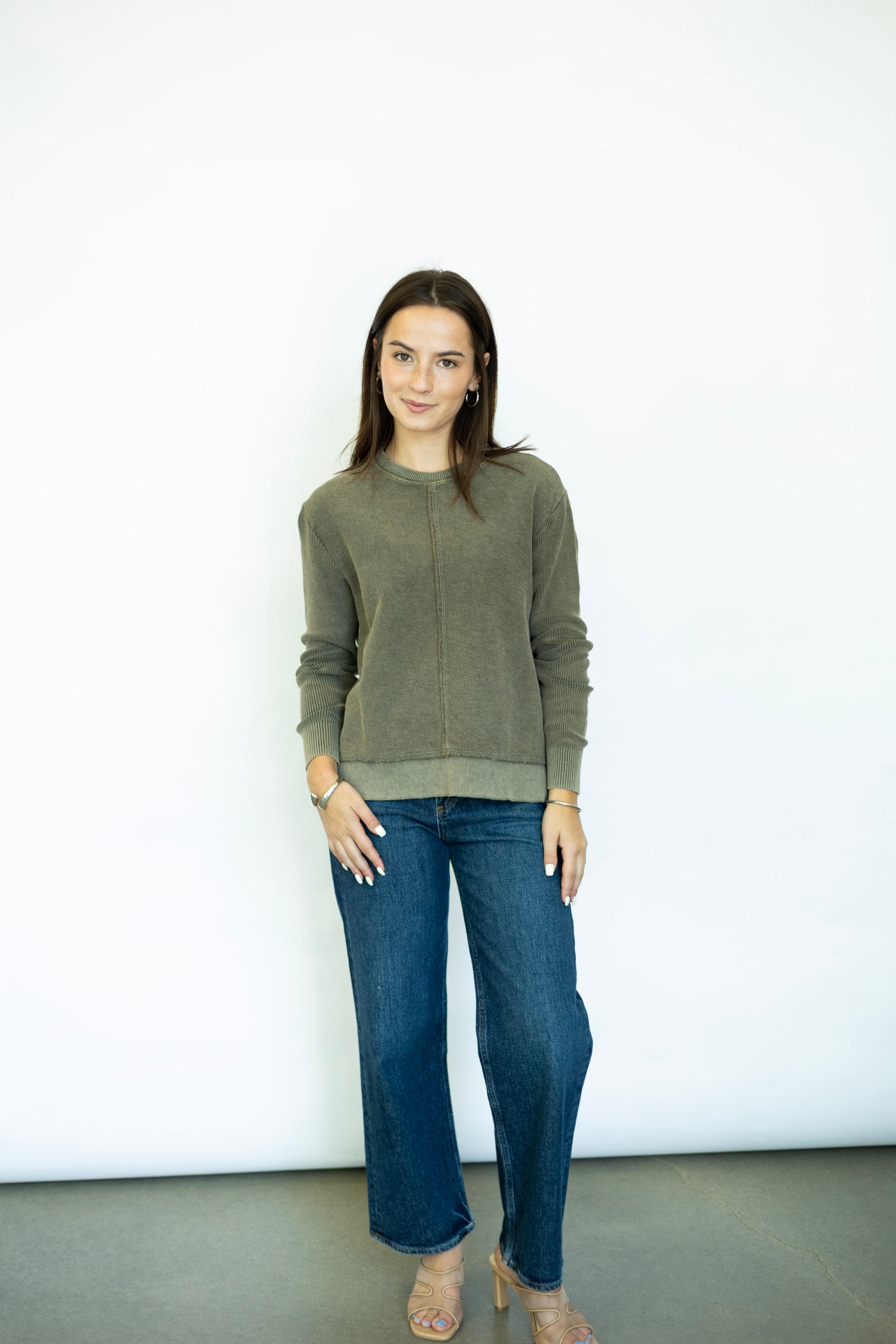 Textured long sleeve tee