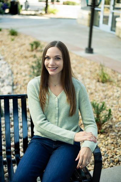 Light green cardigan