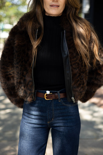 Cheetah print faux fur coat