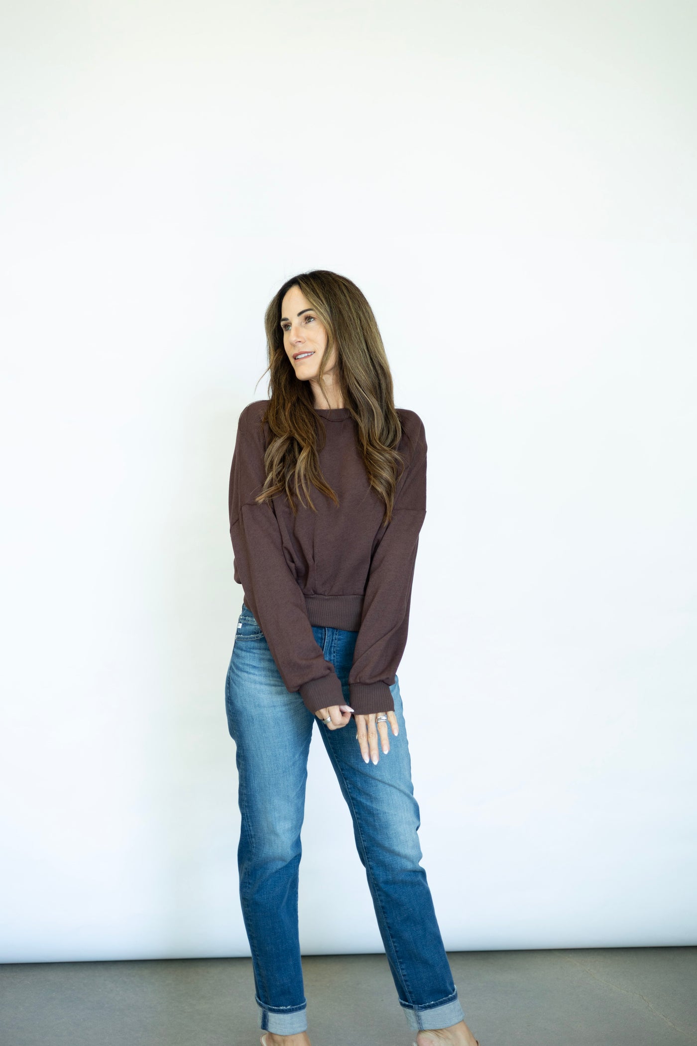 Evie Pleated Crew Sweatshirt