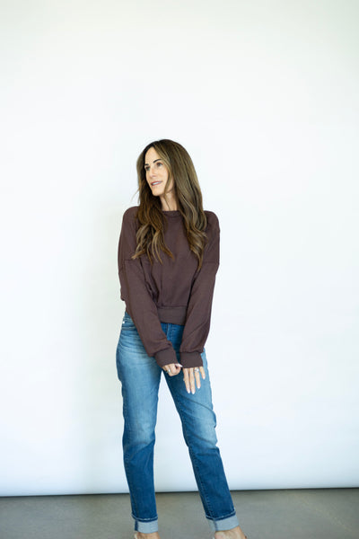 Evie Pleated Crew Sweatshirt