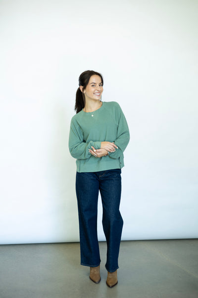 Raglan Duet Pullover With Side Snaps