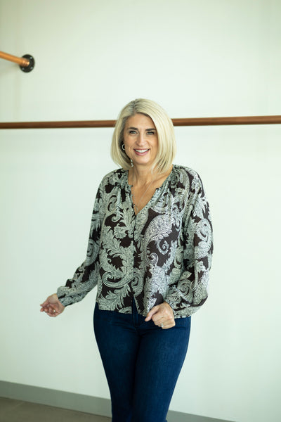 Paisley Blouson Blouse