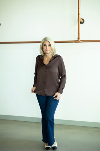 Recycled Button Down Blouse