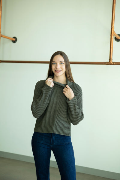 Textured Turtleneck Sweater