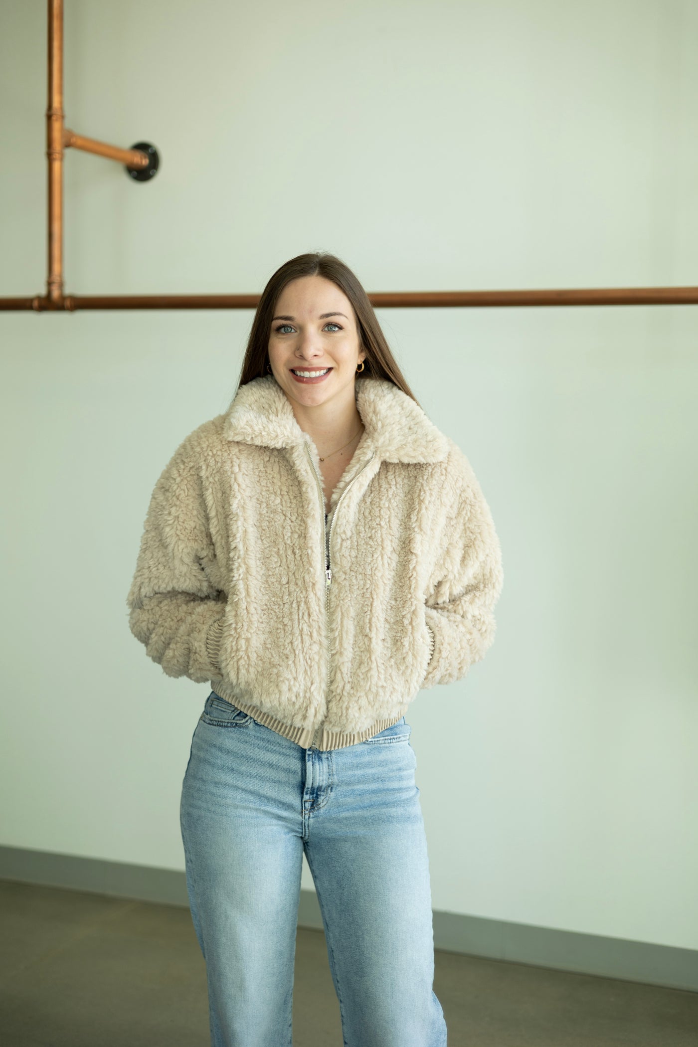 Sofia Wubby Contrast Trim Bomber Jacket