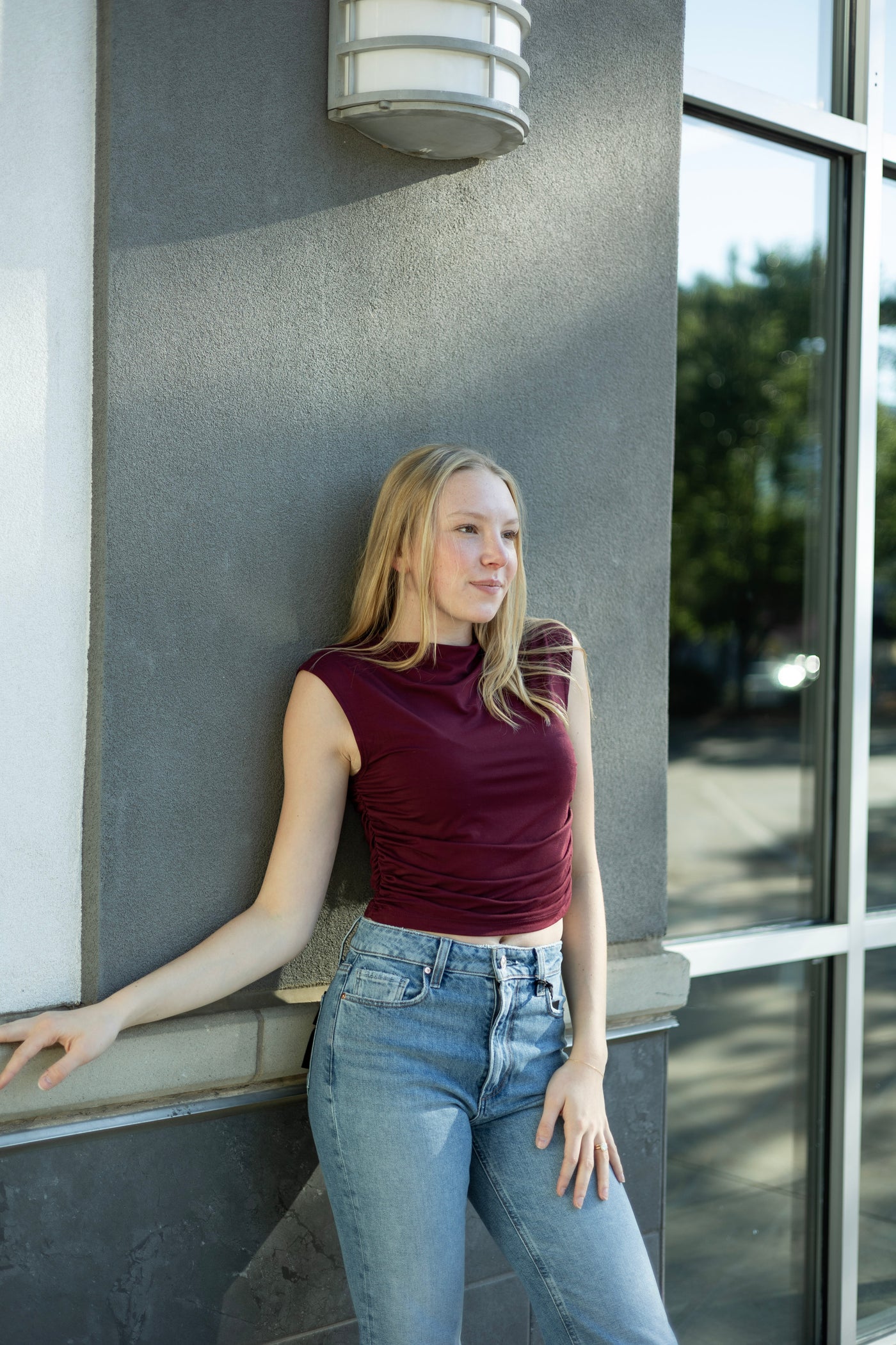 Walk Away Shirred Top
