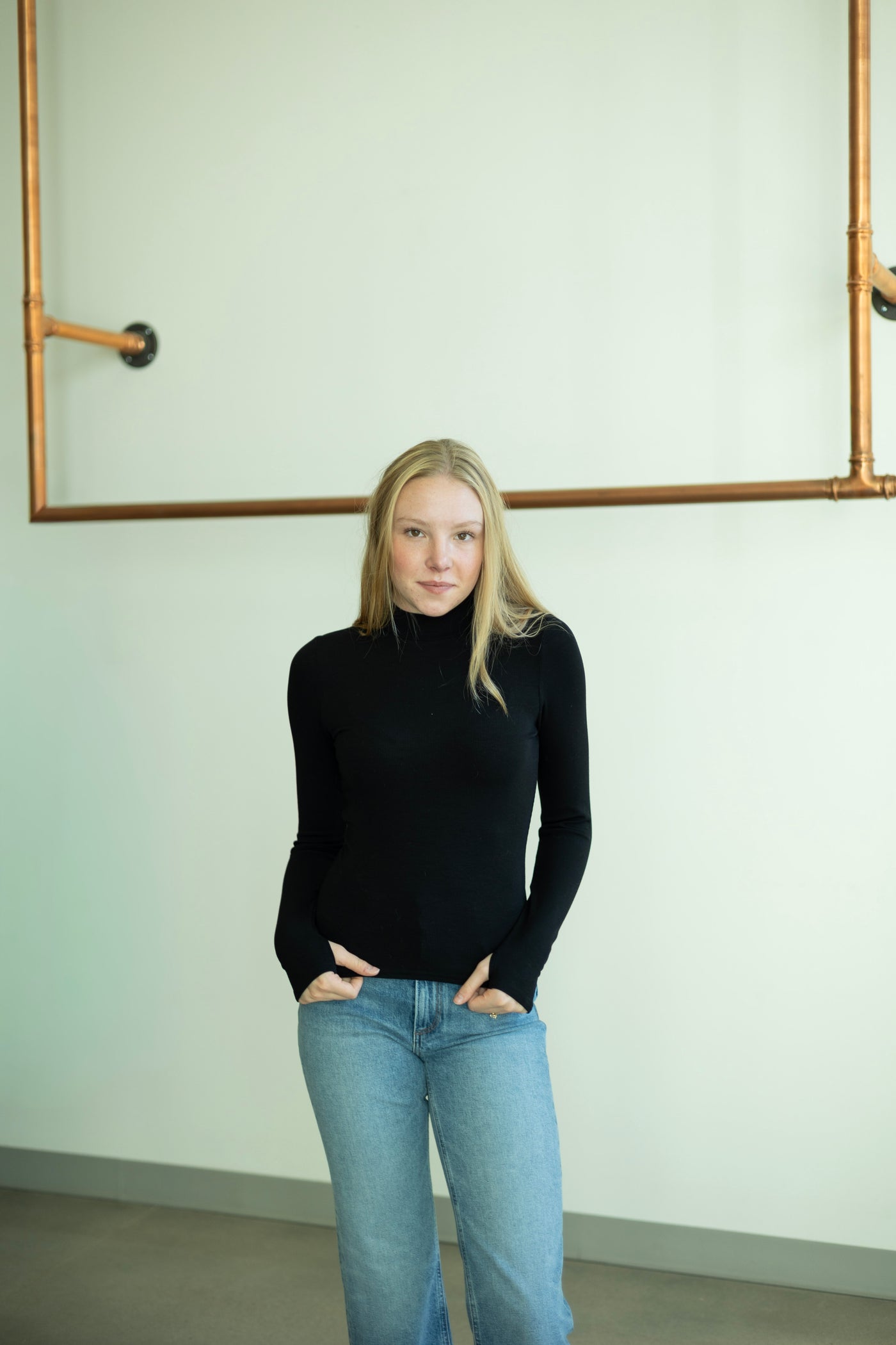 Ronan Mock Neck Top W/ Thumbhole