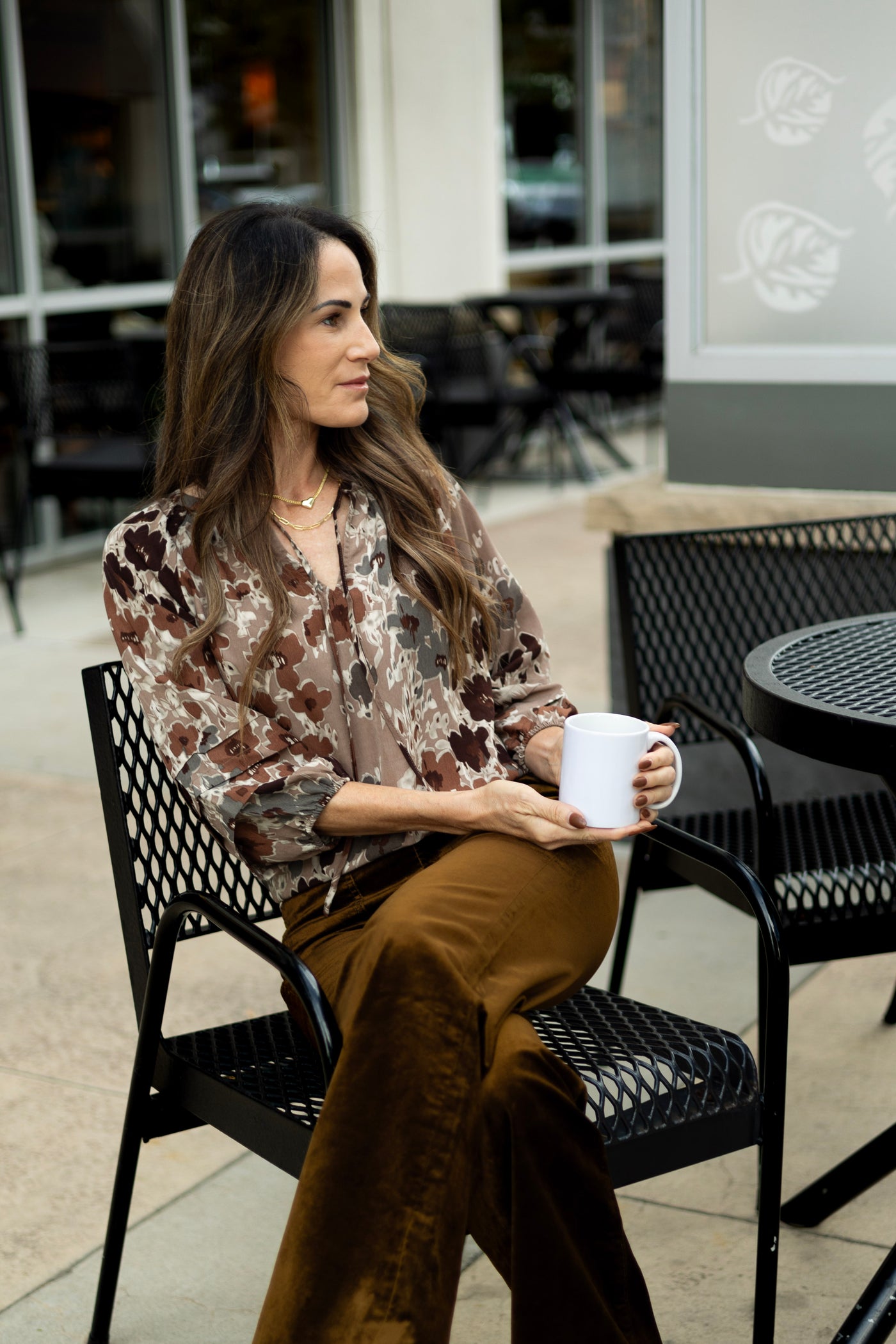 Autumn, floral blouse