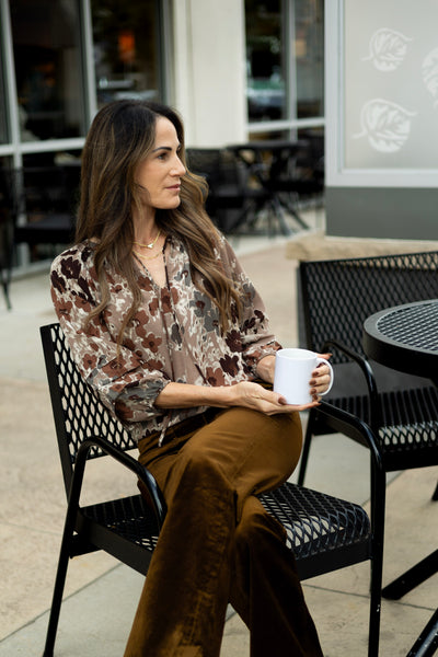 Autumn, floral blouse