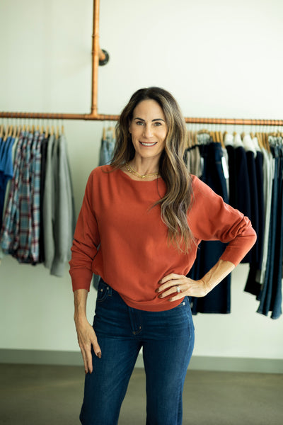 Orange, light sweater