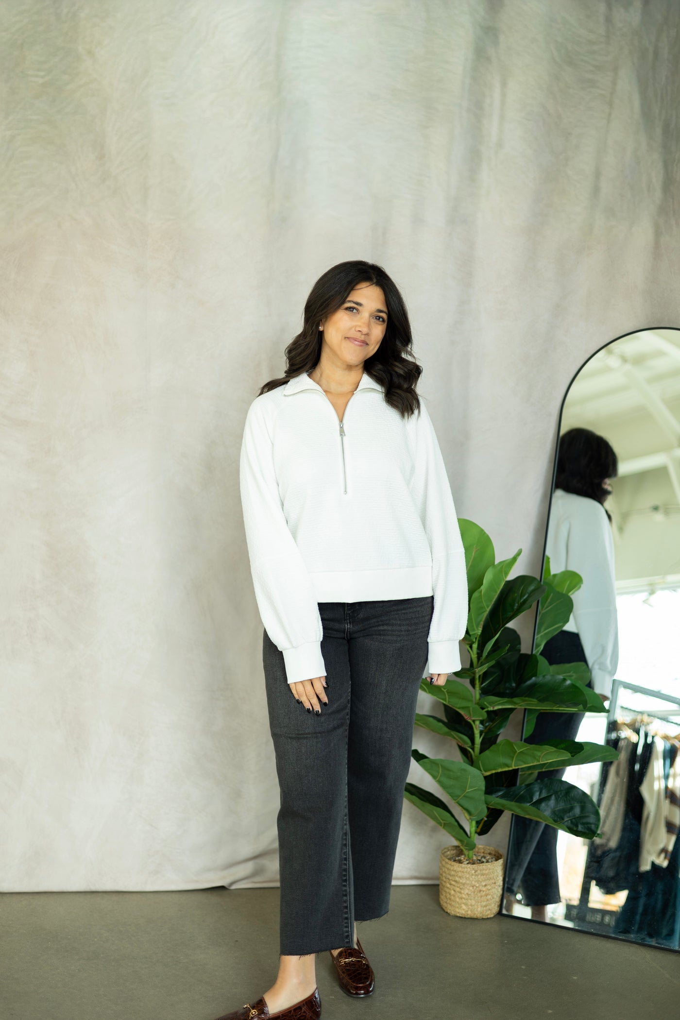 Textured Zip Up Popover