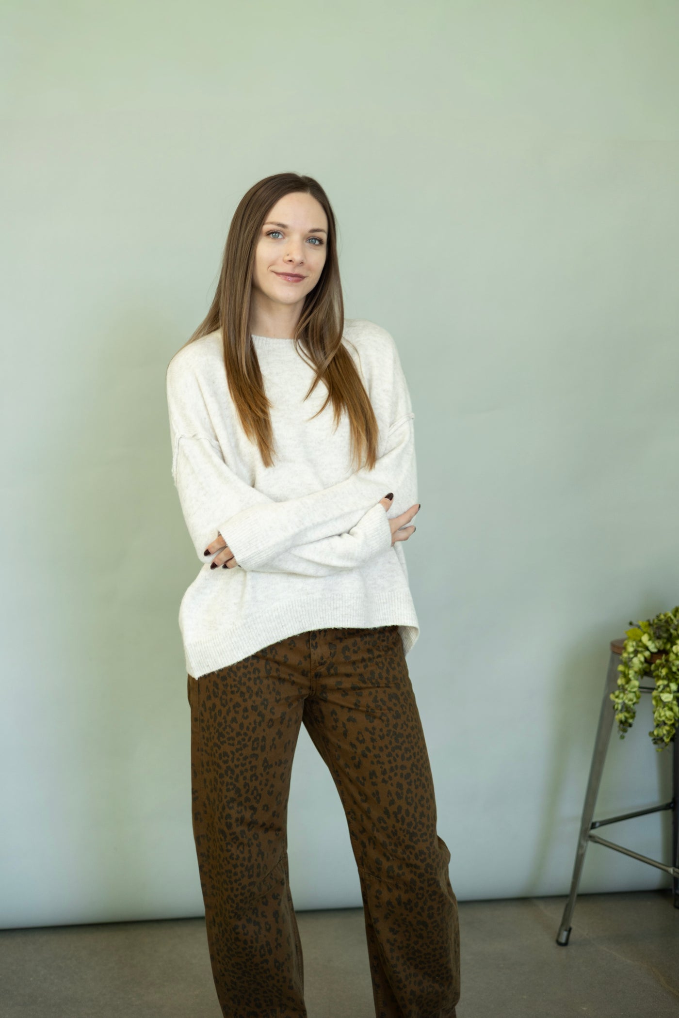Light cream sweater for women