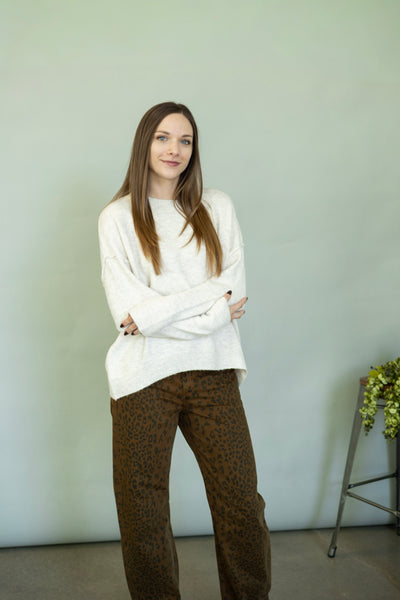 Light cream sweater for women