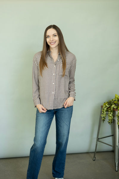 Soft plaid button up for women