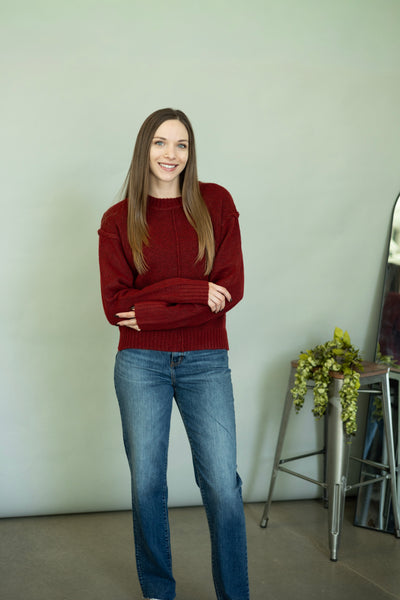 Classic red sweater for women