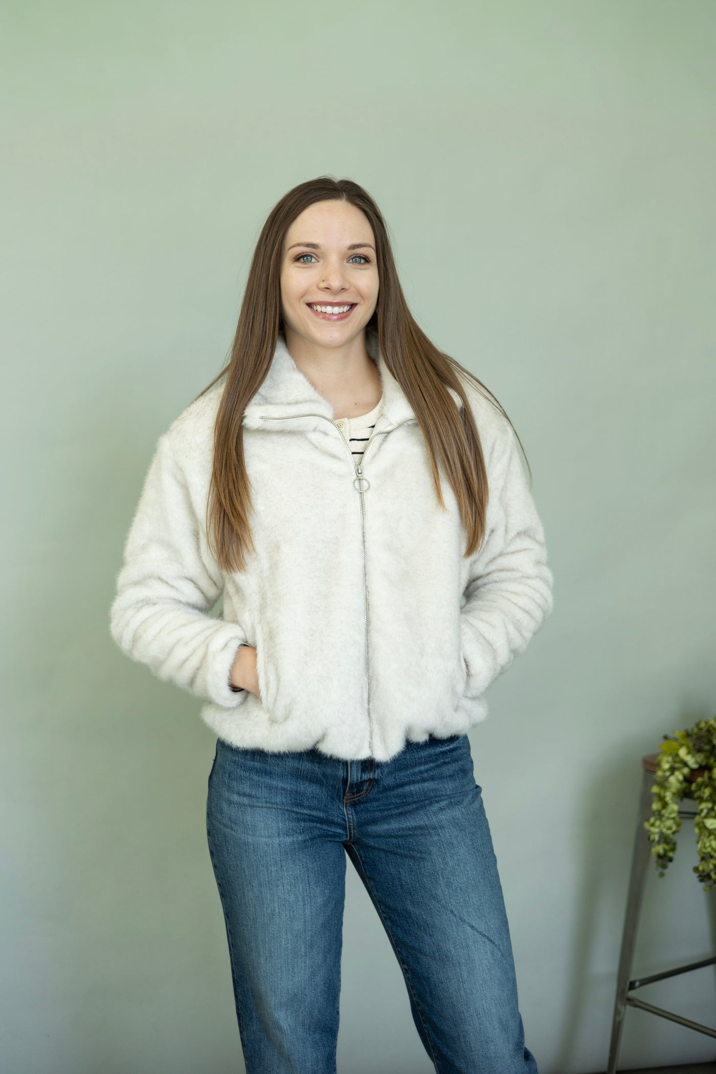 Faux fur jacket for women
