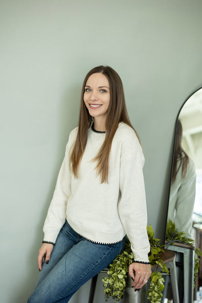 Elevated crew neck sweater for women