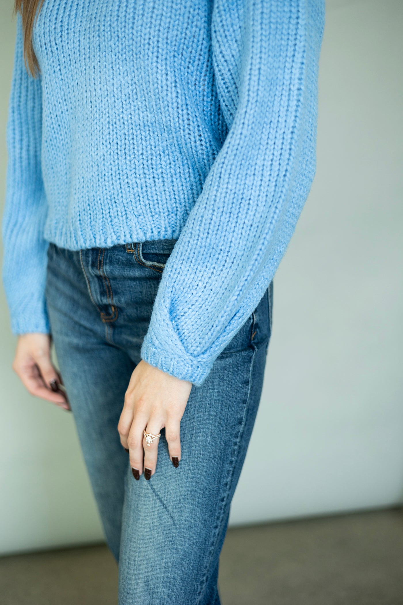 Light blue sweater for women